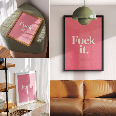 Sieninis plakatas Rožinio fono baltos raidės modernaus stiliaus