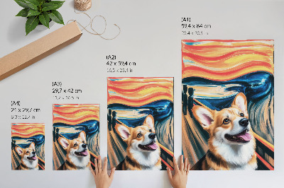 Plakatas svetainei Dinamiškos spalvos, ryškūs kontrastai, mielas šuo