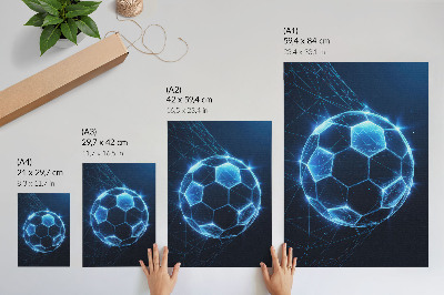 Sieninis plakatas Skaitmeninio rutulio geometrinės linijos ir šviesos