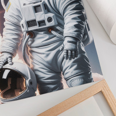 Plakatas Šuo su kostiumu, kosmine raketa, mėnulio kostiumu