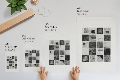 Sieninis plakatas Juodai balti geometriniai raštai meninėje formoje
