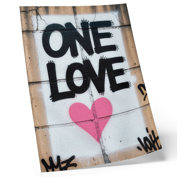 Sieninis plakatas Grafiti tekstas širdelė ant betoninės sienos