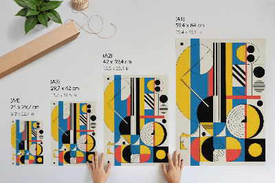 Sieninis plakatas Geometriniai raštai kontrastingomis spalvomis