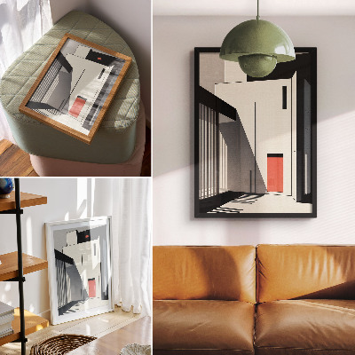 Dekoratyvinis plakatas Minimalistinės geometrinės architektūros kontrastas