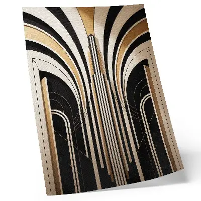 Sieninis plakatas modernios arkos su elegantišku Art Deco kontrastu