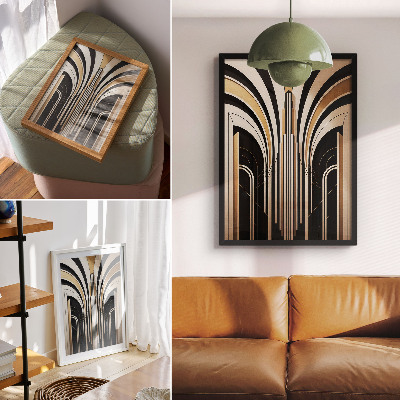 Sieninis plakatas Modernios arkos, elegancija, Art Deco, kontrastas