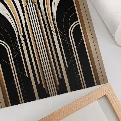 Sieninis plakatas modernios arkos su elegantišku Art Deco kontrastu