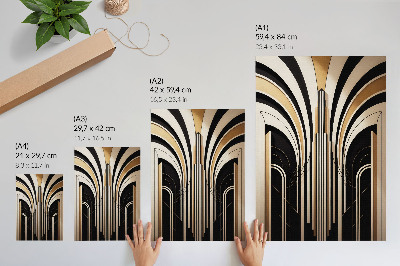Sieninis plakatas Modernios arkos, elegancija, Art Deco, kontrastas