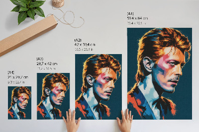 Sieninis plakatas Pop meno portretas su dinamiškomis spalvomis