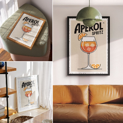 Plakatas svetainei Aperol gėrimo oranžinis fonas