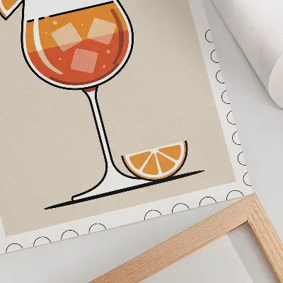 Plakatas svetainei su oranžiniu Aperol gėrimo fonu