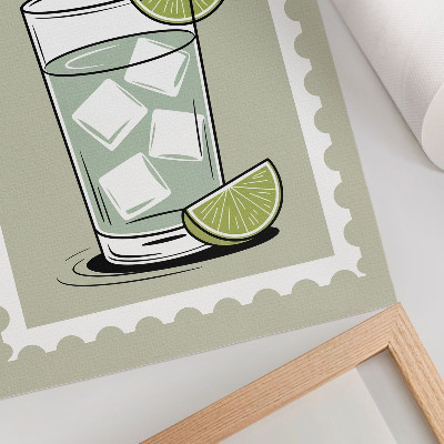 Plakatas Užrašas GIN TONIC žali ir balti elementai