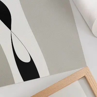 Sieninis plakatas juodos ir baltos linijos su švelniais kontrastais