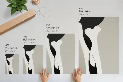 Sieninis plakatas juodos ir baltos linijos su švelniais kontrastais
