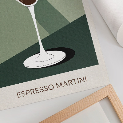 Sieninis plakatas Modernus martini žalios, smėlio ir baltos spalvos