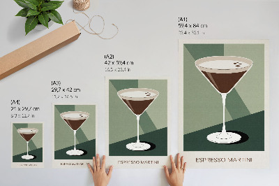 Sieninis plakatas Modernus martini žalios, smėlio ir baltos spalvos
