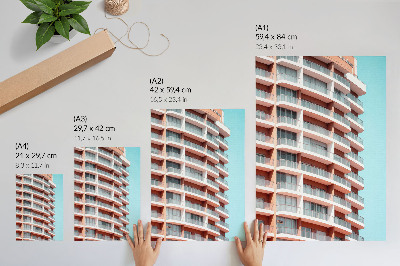 Sieninis plakatas Moderni architektūra su atvirais balkonais
