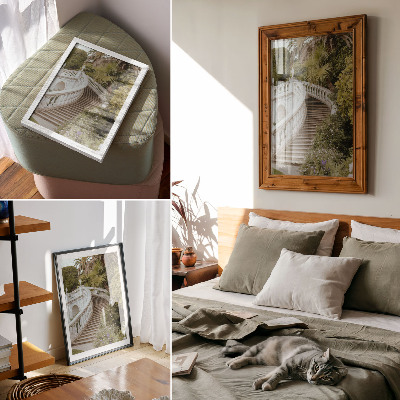 Plakatas svetainei Elegantiška baliustrada, klasikinė žalia ramybė