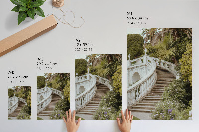 Plakatas svetainei Elegantiška baliustrada, klasikinė žalia ramybė
