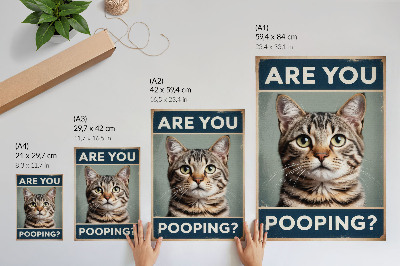 Dekoratyvinis plakatas Šiek tiek humoristinis retro katės portretas