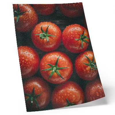 Plakatas svetainei Sultingi pomidorai su vandens lašais