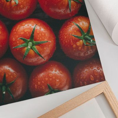 Plakatas svetainei Sultingi pomidorai su vandens lašais
