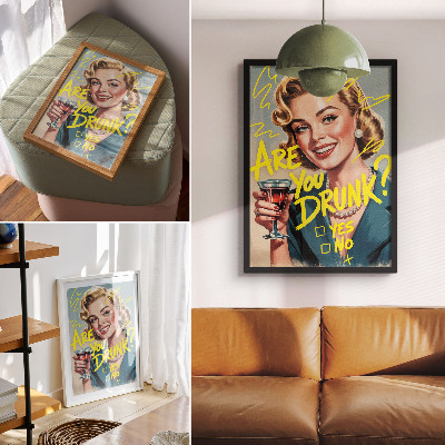 Dekoratyvinis plakatas Moteris retro komiksų tekstas dinaminėmis spalvomis