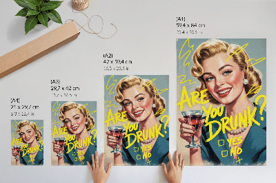 Dekoratyvinis plakatas Moteris retro komiksų tekstas dinaminėmis spalvomis