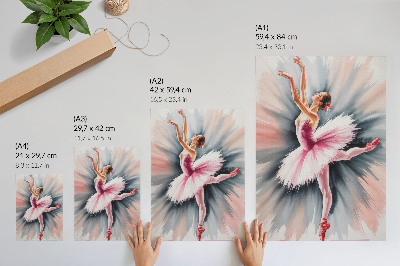 Dekoratyvinis plakatas Rožinė balerina su dinamišku fonu