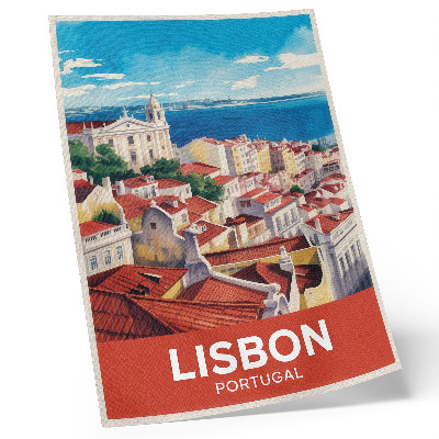 Plakatas Miesto panorama, šiltos spalvos, rami atmosfera