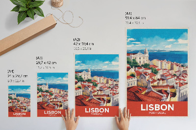 Plakatas Miesto panorama, šiltos spalvos, rami atmosfera