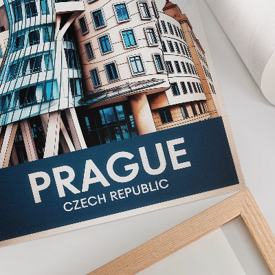 Dekoratyvinis plakatas Prahos futuristinė architektūra ir modernumas