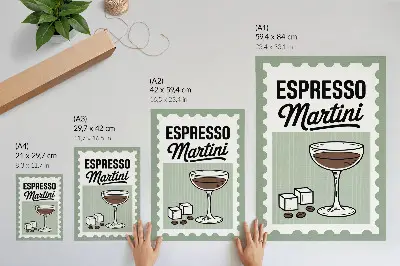 Dekoratyvinis plakatas vintažinio stiliaus „Espreso martini“ grafika