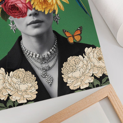 Plakatas Gėlės, paukščiai, drugeliai, elegantiškos figūros, siurrealizmas