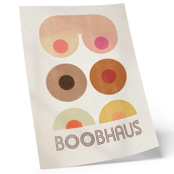 Sieninis plakatas „Boobhaus“ Bauhaus stiliaus grafika