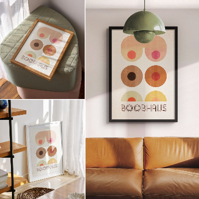 Sieninis plakatas „Boobhaus“ Bauhaus stiliaus grafika