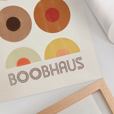 Sieninis plakatas „Boobhaus“ Bauhaus stiliaus grafika