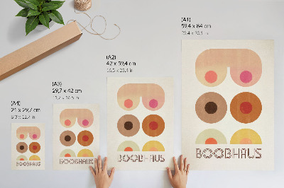Sieninis plakatas „Boobhaus“ Bauhaus stiliaus grafika