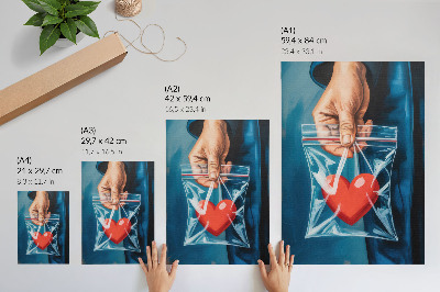 Dekoratyvinis plakatas Ryškūs raudonos ir mėlynos spalvų kontrastai, modernus stilius