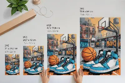 Sieninis plakatas modernaus stiliaus grafiti miesto žaidimų aikštelė