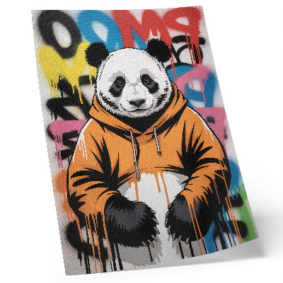 Dekoratyvinis plakatas Panda su grafiti džemperiu, gatvės stiliumi