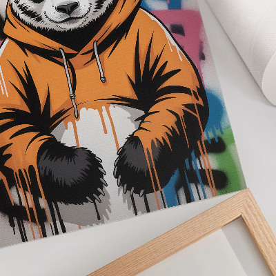 Dekoratyvinis plakatas Panda su grafiti džemperiu, gatvės stiliumi