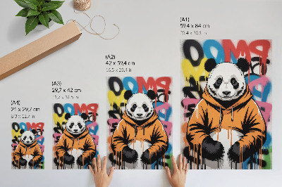 Dekoratyvinis plakatas Panda su grafiti džemperiu, gatvės stiliumi