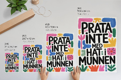Plakatas Juodos raidės, spalvingi potėpiai, modernus stilius