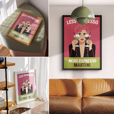 Plakatas Dinamiškas pop meno kontrastingų spalvų stilius