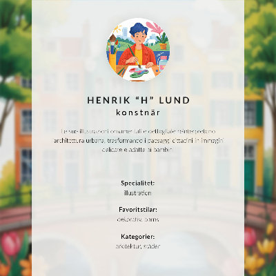 Sieninis plakatas Daugiabučiai namai, balionai, burlaiviai, spalvinga atmosfera