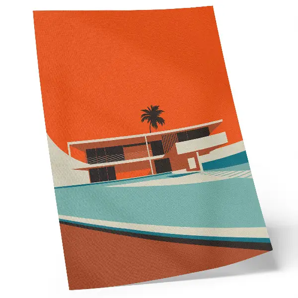 Minimalistinis plakatas „Orange Sky“ svetainės sienų dekoracijai