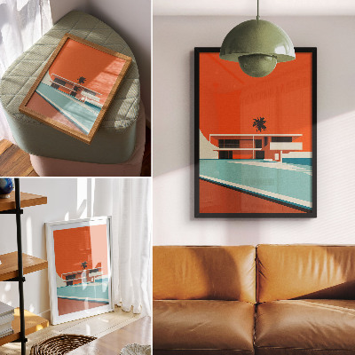 Plakatas svetainei Vila „Orange Sky“ minimalistinė kompozicija