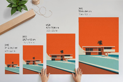 Plakatas svetainei Vila „Orange Sky“ minimalistinė kompozicija