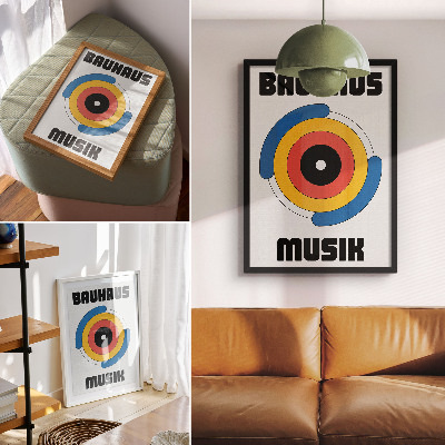 Plakatas svetainei Bauhaus stilius sujungia ryškias spalvas su modernumu